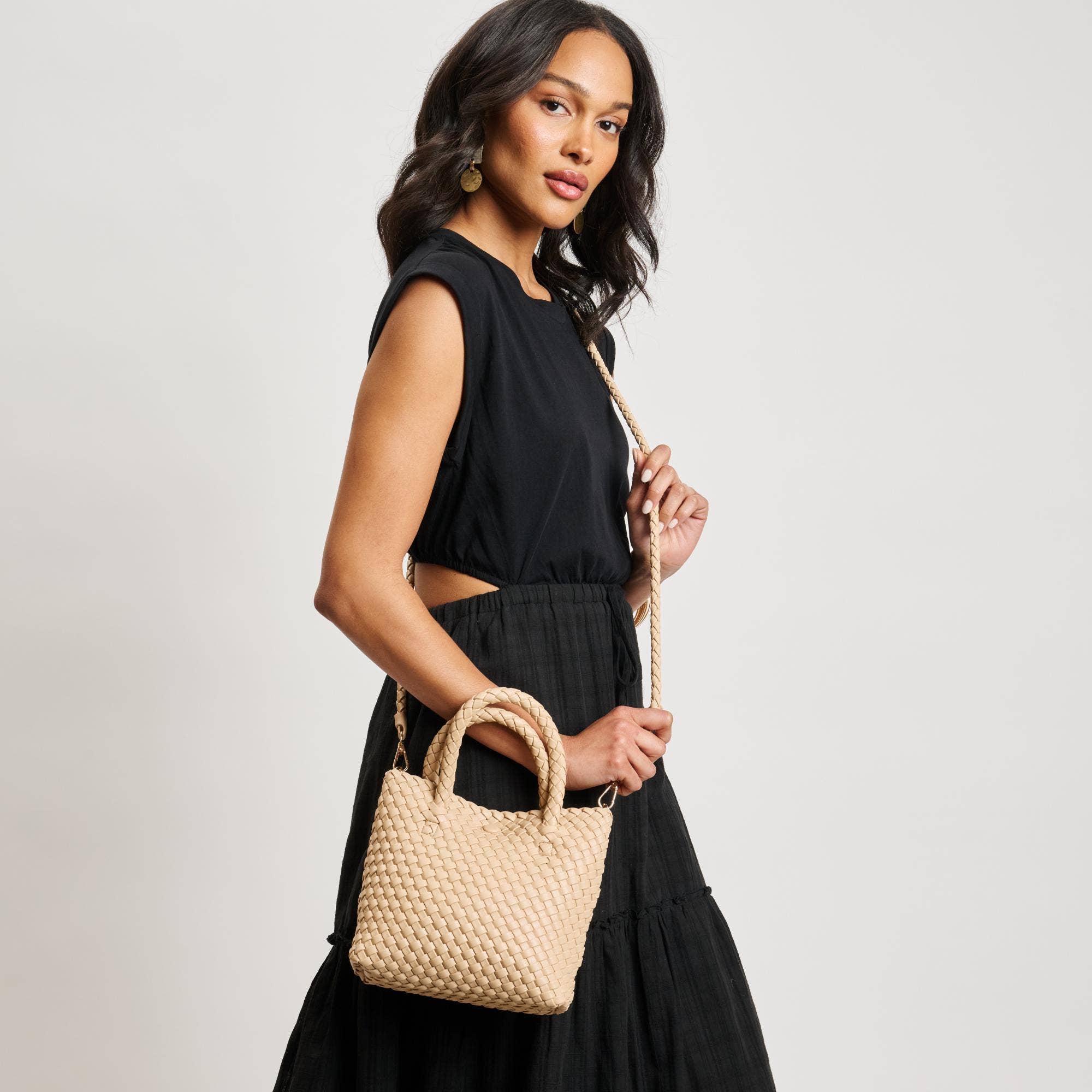 Leanna Woven Crossbody: White