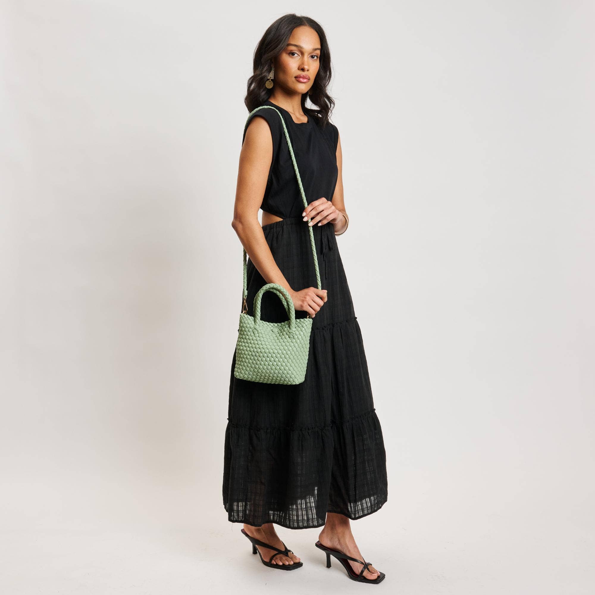 Leanna Woven Crossbody: White