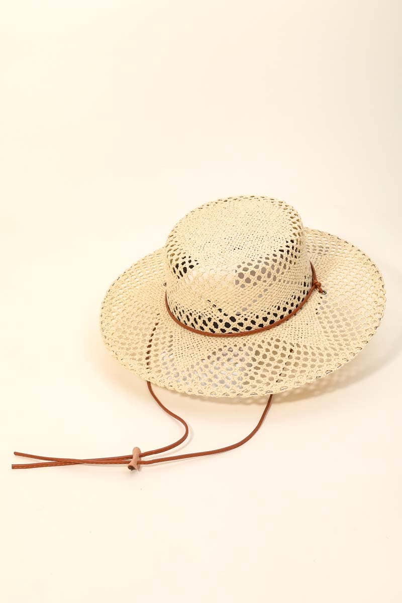 Straw Braided Flat Top Hat