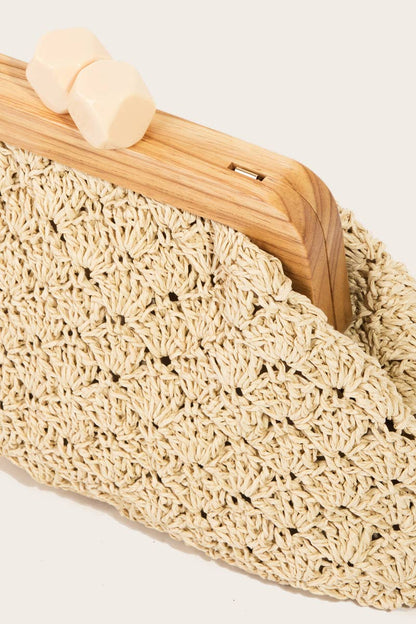 Straw Braided Clutch