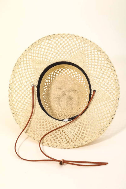 Straw Braided Flat Top Hat