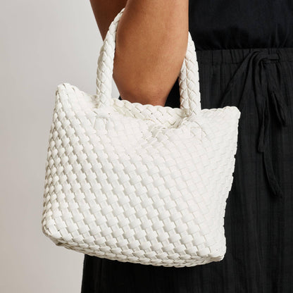 Leanna Woven Crossbody: White