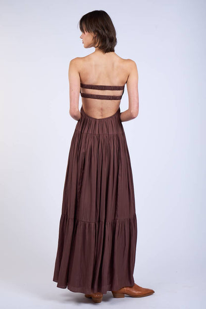 TWISTED BUST MAXI - Brown