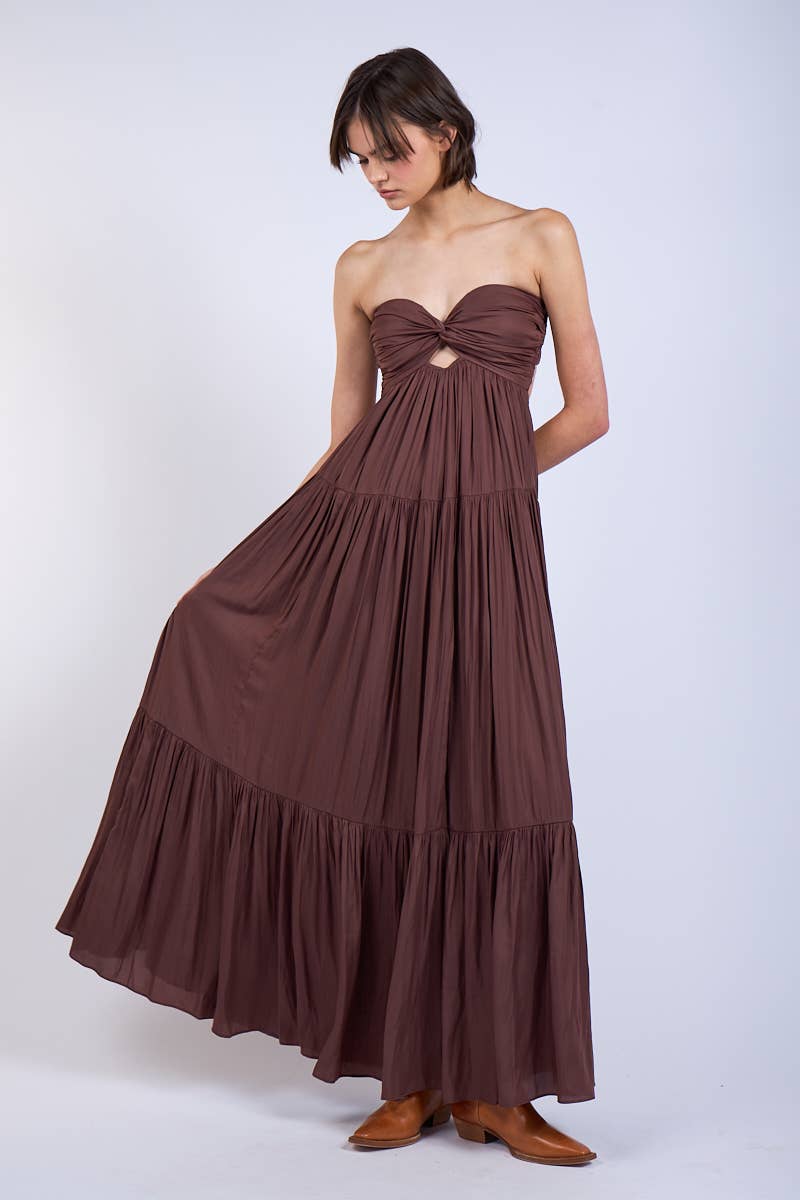 TWISTED BUST MAXI - Brown