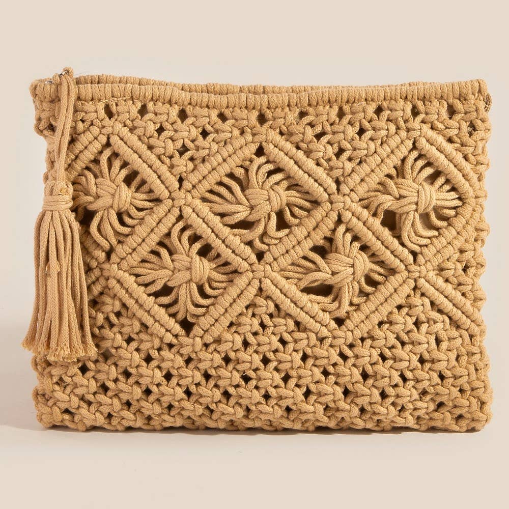 Crochet Clutch Tan